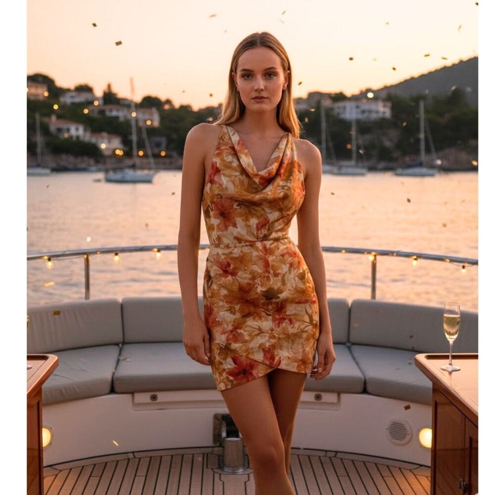 Significant Other Chaira Mini Dress 12 Orange NWT